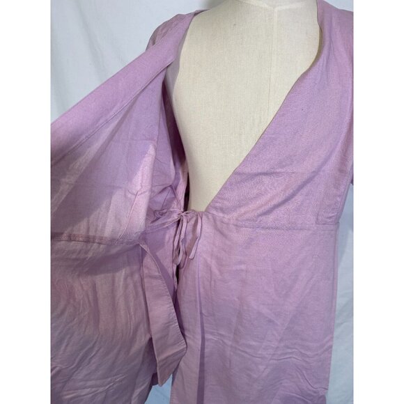 NWT Hudson North Rose Pink Linen Blend Belted Wrap Summer Dress Pockets Sz 3XL - Picture 13 of 16